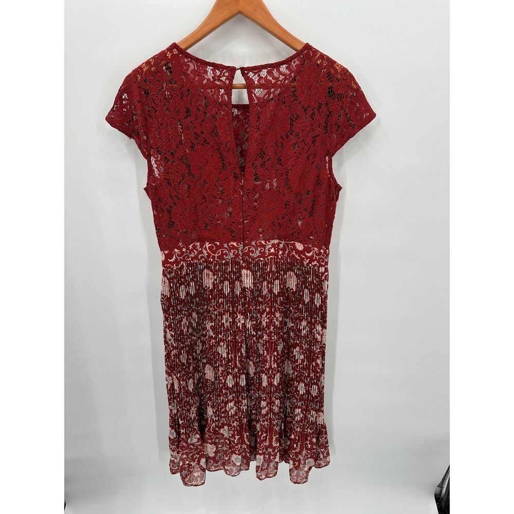 ANTHROPOLOGIE NWT Plenty by Tracy Reese Arcadia Red Pleated Lace Dress // 12 - Picture 13 of 16